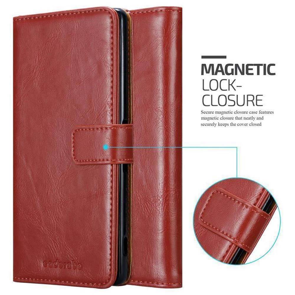 Cadorabo Hülle für Sony Xperia XA ULTRA Schutzhülle in Rot Handyhülle Book Tasche Case Etui Luxury