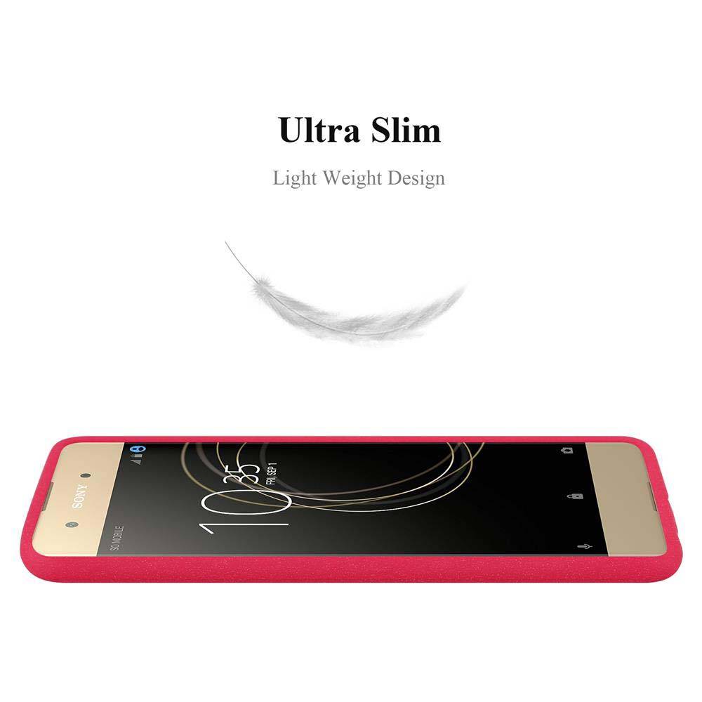 Cadorabo Schutzhülle für Sony Xperia XA1 PLUS Hülle in Rot Handyhülle TPU Etui Cover Case