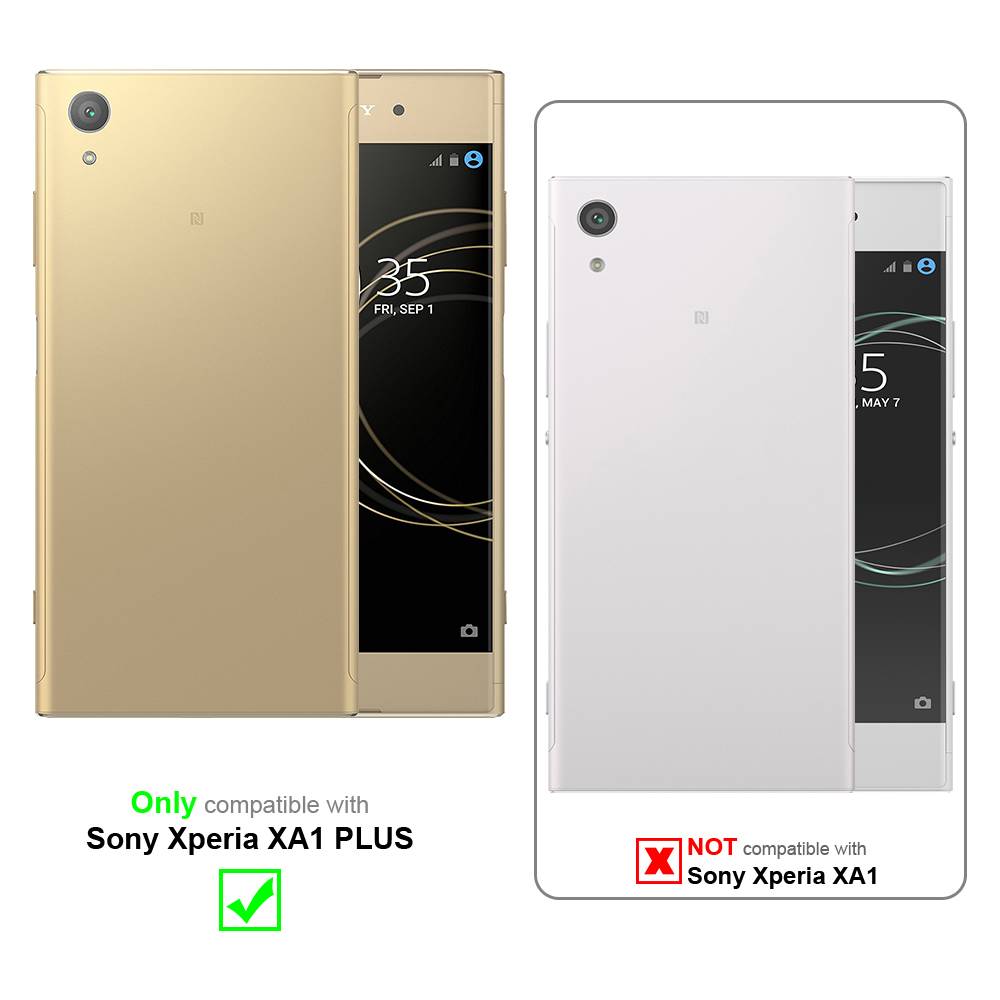 Cadorabo Schutzhülle für Sony Xperia XA1 PLUS Hülle in Grau Handyhülle TPU Silikon Etui Cover Case