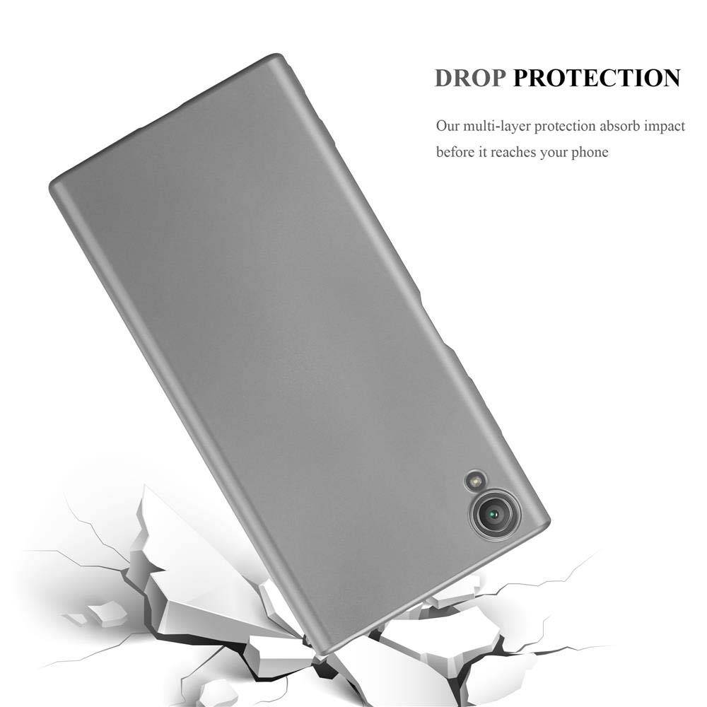 Cadorabo Schutzhülle für Sony Xperia XA1 PLUS Hülle in Grau Handyhülle TPU Silikon Etui Cover Case