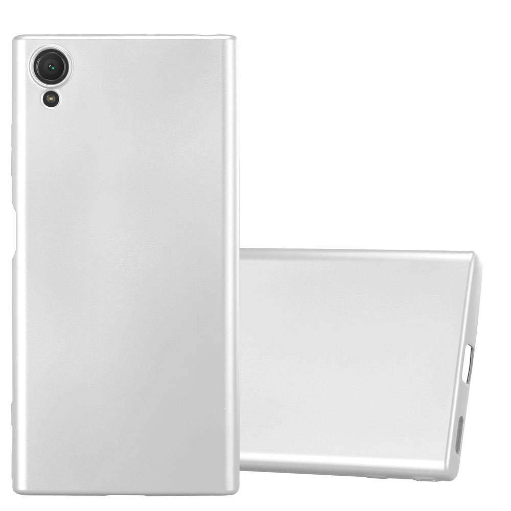 Cadorabo Schutzhülle für Sony Xperia XA1 PLUS Hülle in Silber Handyhülle TPU Silikon Etui Cover Case