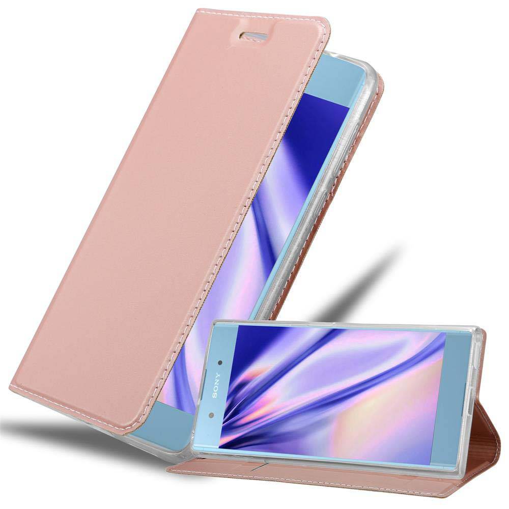 Cadorabo Handyhülle für Sony Xperia XA1 PLUS Schutz Hülle in Rosa Cover Etui Book Case Booklet