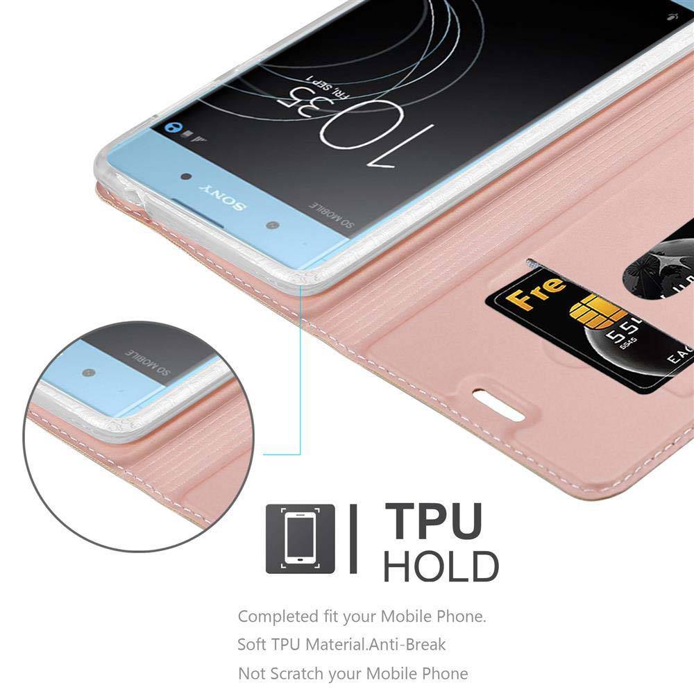Cadorabo Handyhülle für Sony Xperia XA1 PLUS Schutz Hülle in Rosa Cover Etui Book Case Booklet