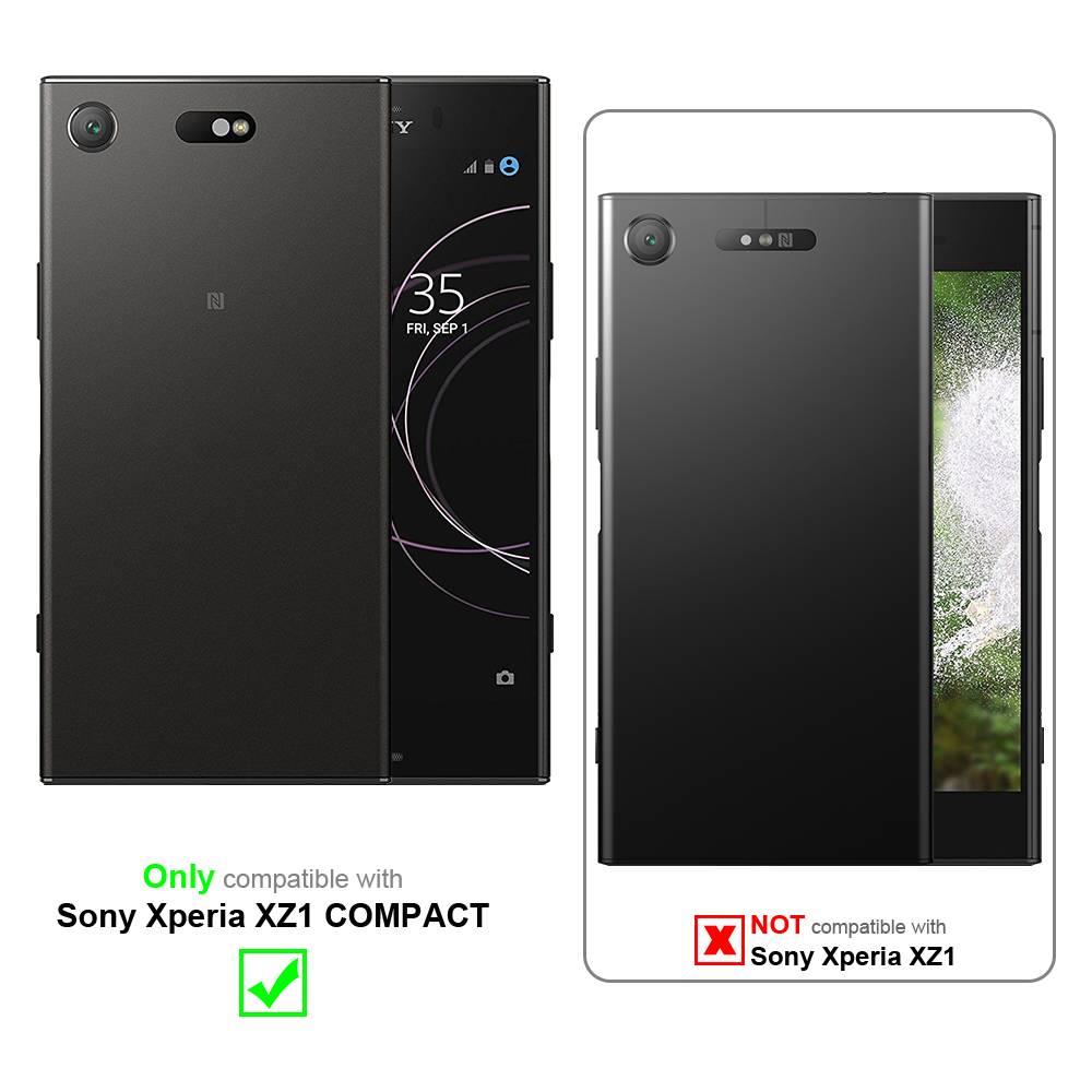Cadorabo Schutzhülle für Sony Xperia XZ1 COMPACT Hülle in Silber Handyhülle TPU Silikon Etui Cover Case