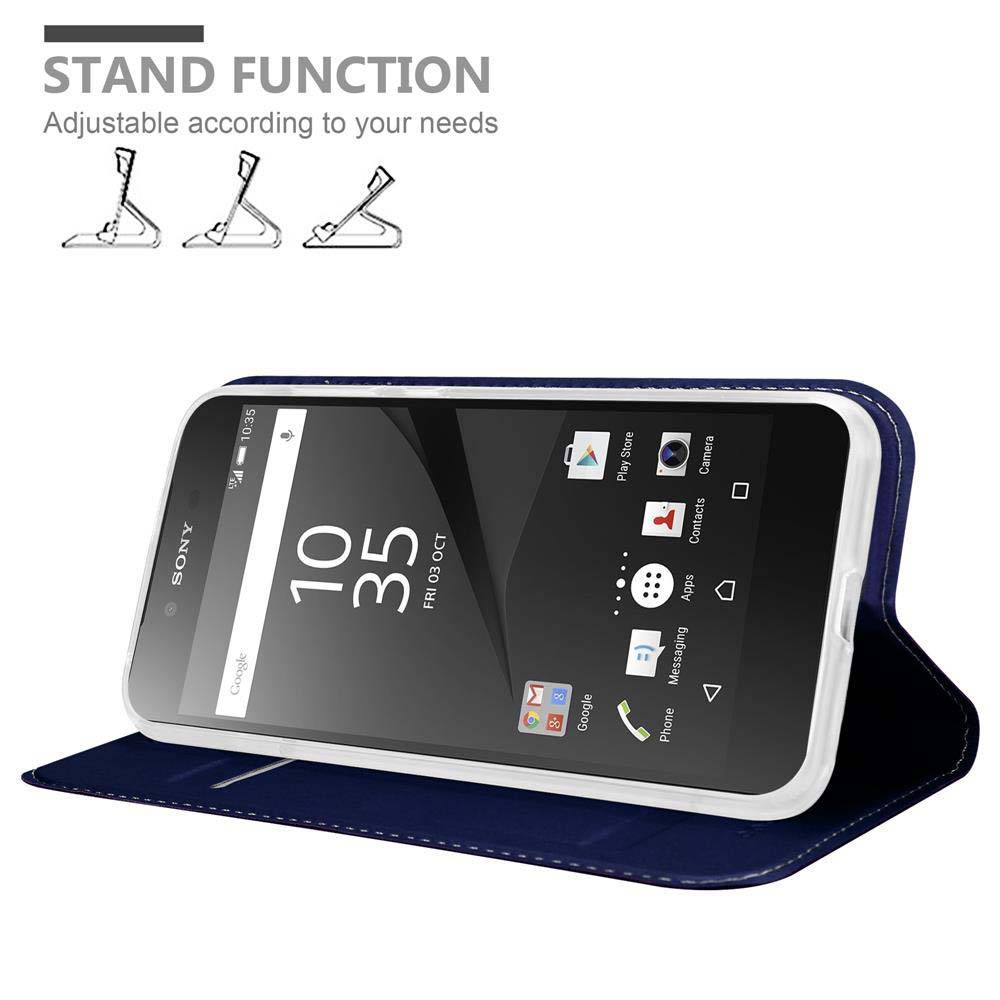 Cadorabo Handyhülle für Sony Xperia Z5 PREMIUM Schutz Hülle in Blau Cover Etui Book Case Booklet