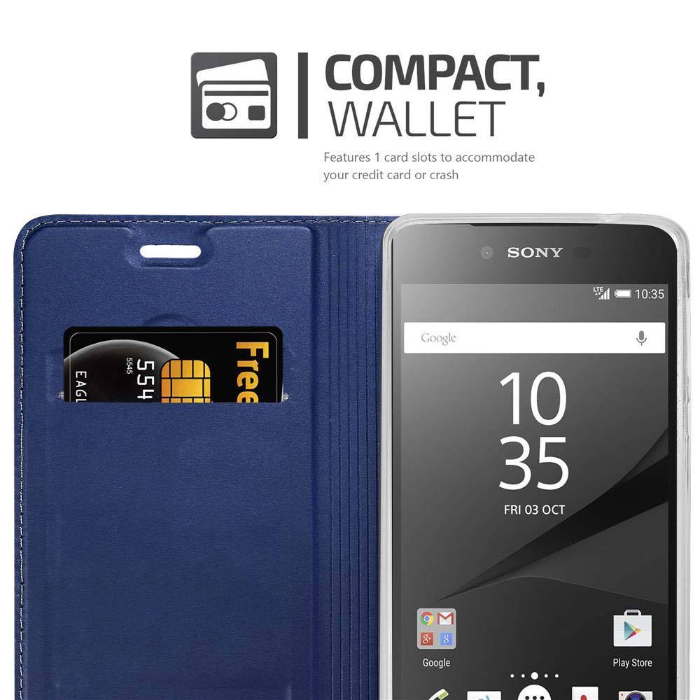 Cadorabo Handyhülle für Sony Xperia Z5 PREMIUM Schutz Hülle in Blau Cover Etui Book Case Booklet