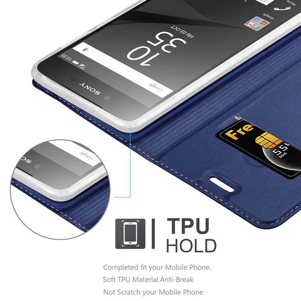 Cadorabo Handyhülle für Sony Xperia Z5 PREMIUM Schutz Hülle in Blau Cover Etui Book Case Booklet