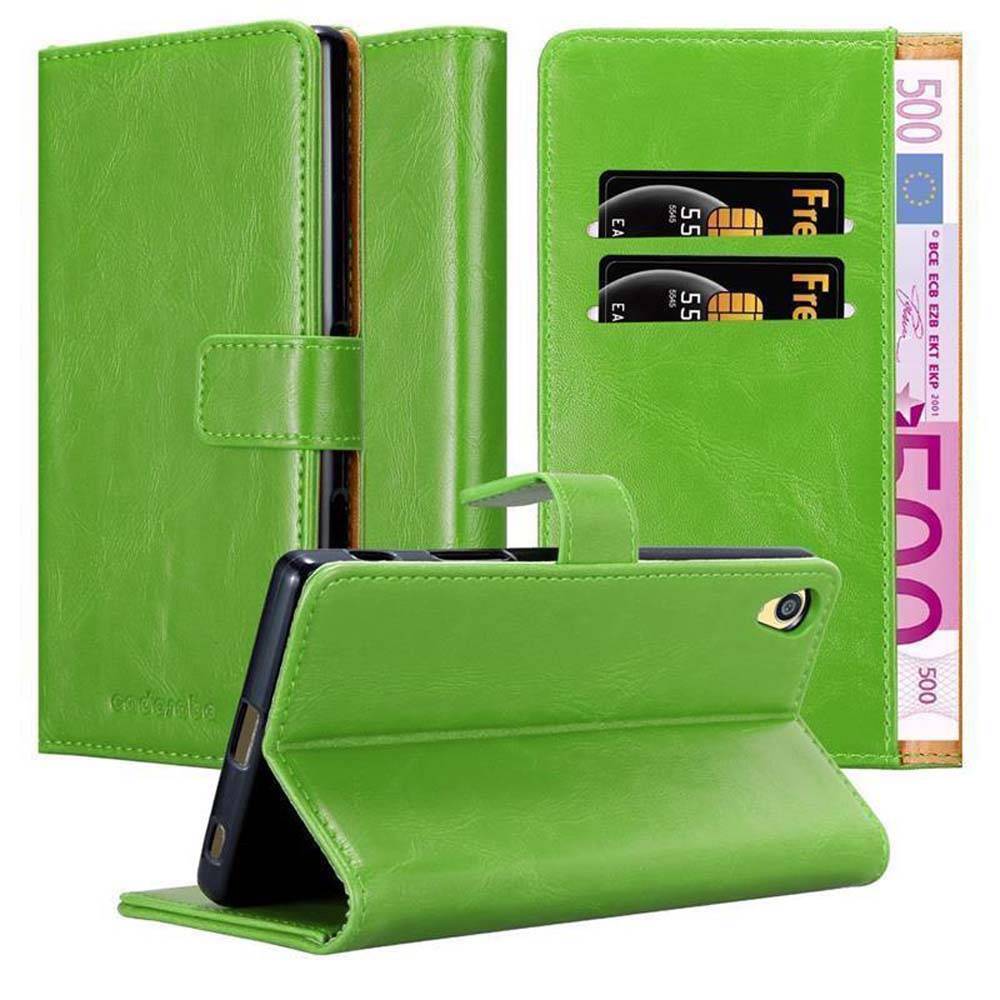 Cadorabo Hülle für Sony Xperia Z5 PREMIUM Schutzhülle in Grün Handyhülle Book Tasche Case Etui Luxury