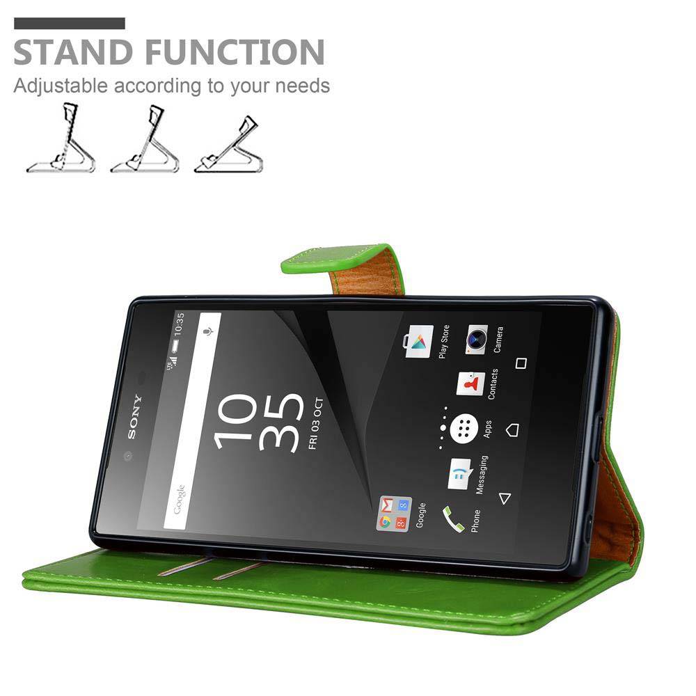 Cadorabo Hülle für Sony Xperia Z5 PREMIUM Schutzhülle in Grün Handyhülle Book Tasche Case Etui Luxury