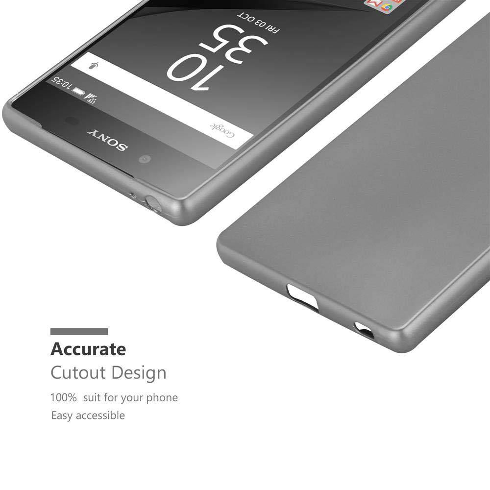 Cadorabo Schutzhülle für Sony Xperia Z5 PREMIUM Hülle in Grau Handyhülle TPU Silikon Etui Cover Case