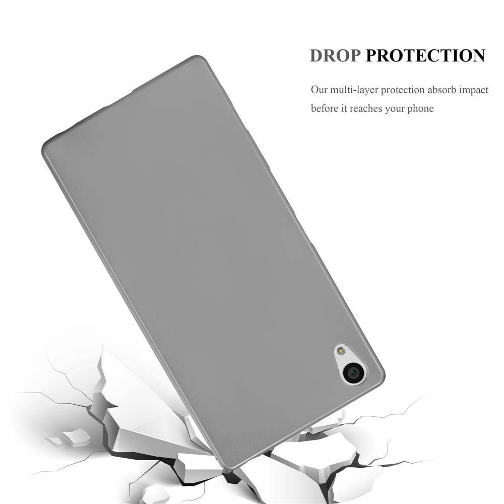 Cadorabo Schutzhülle für Sony Xperia Z5 PREMIUM Hülle in Grau Handyhülle TPU Silikon Etui Cover Case