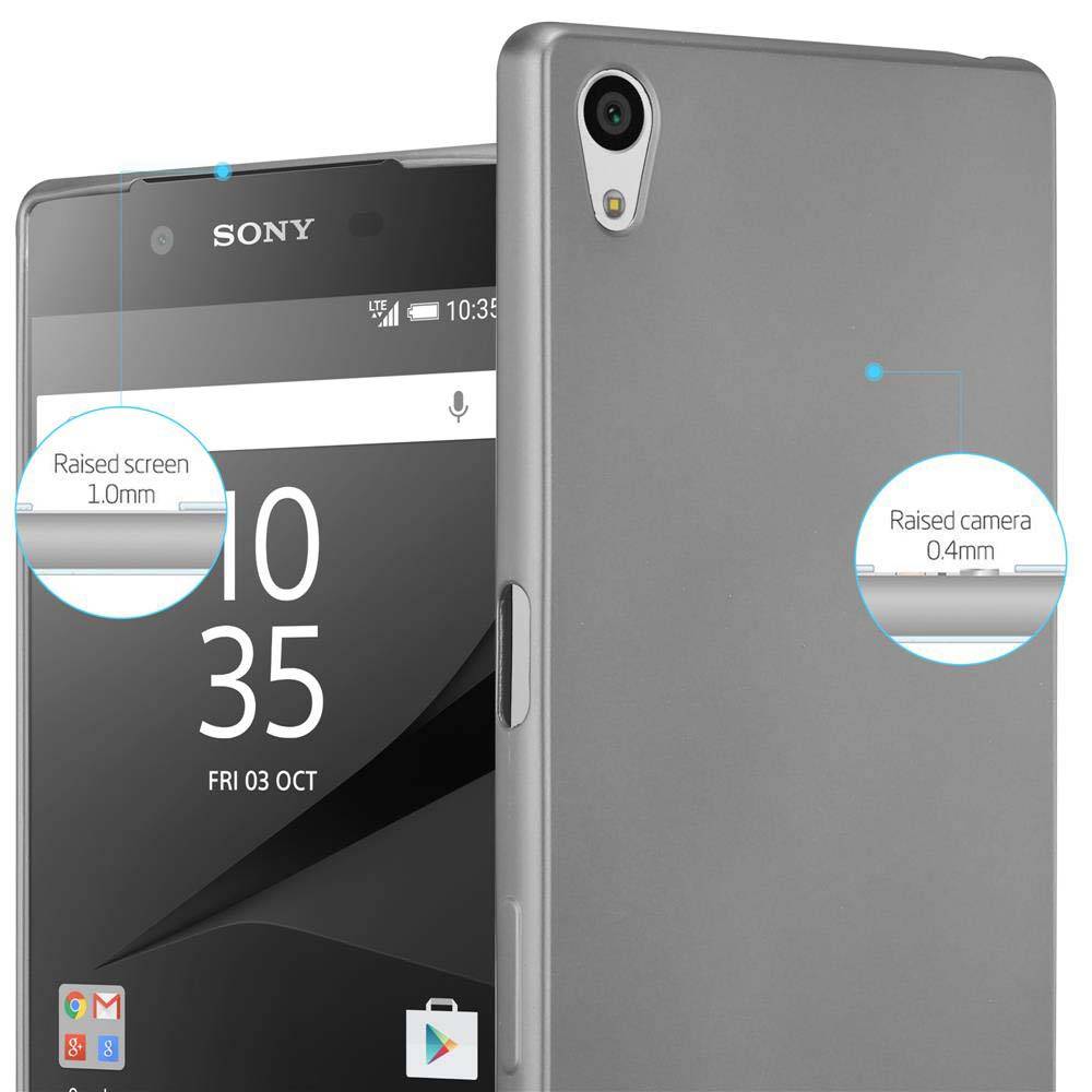 Cadorabo Schutzhülle für Sony Xperia Z5 PREMIUM Hülle in Grau Handyhülle TPU Silikon Etui Cover Case