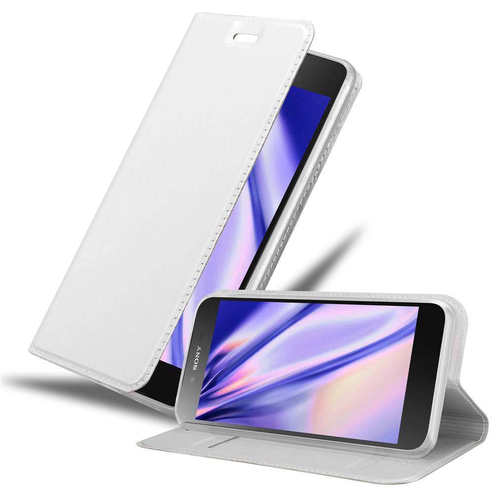 Cadorabo Handyhülle für Sony Xperia Z5 PREMIUM Schutz Hülle in Silber Cover Etui Book Case Booklet