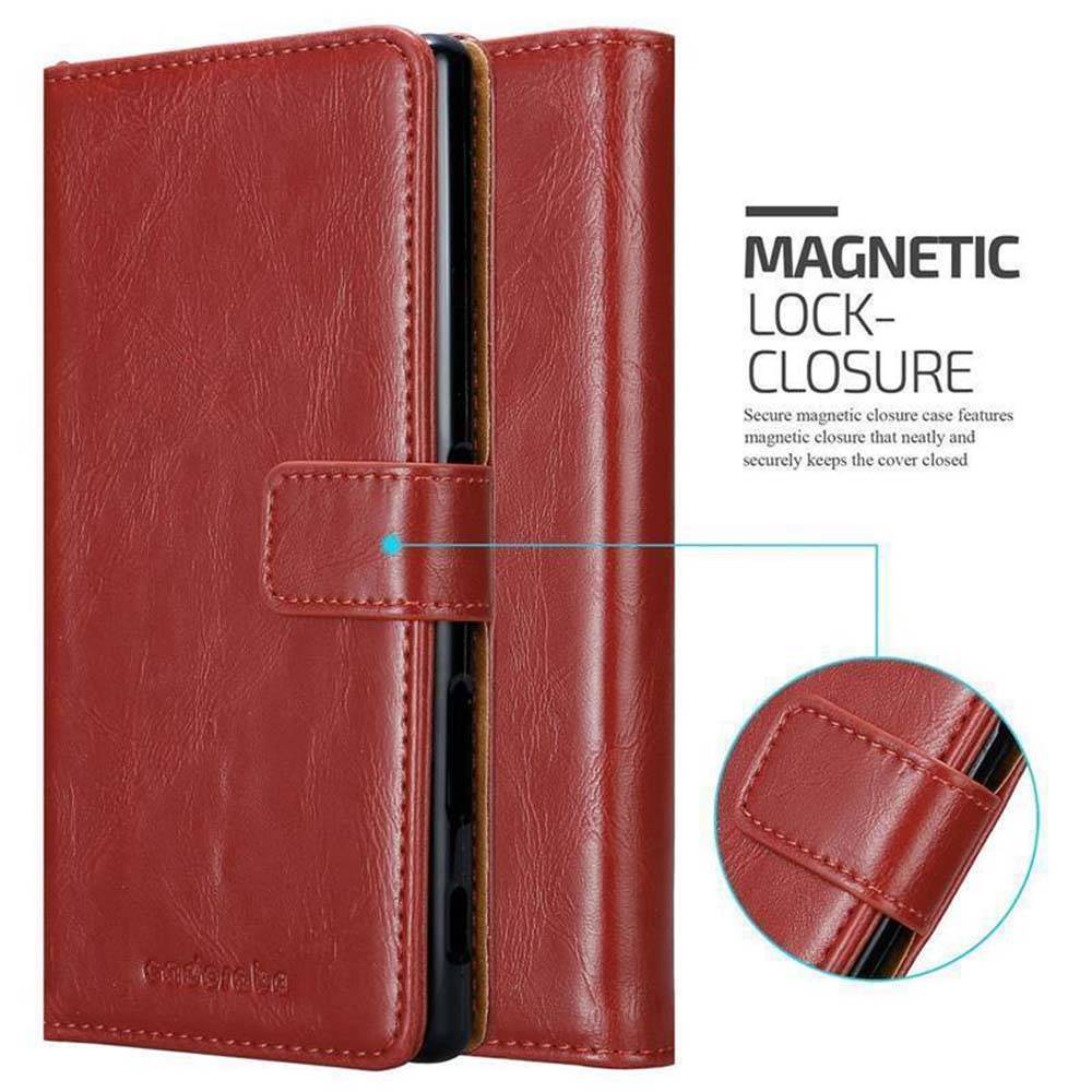 Cadorabo Hülle für Sony Xperia Z5 PREMIUM Schutzhülle in Rot Handyhülle Book Tasche Case Etui Luxury