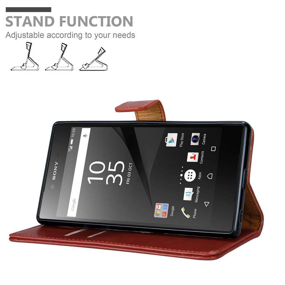 Cadorabo Hülle für Sony Xperia Z5 PREMIUM Schutzhülle in Rot Handyhülle Book Tasche Case Etui Luxury