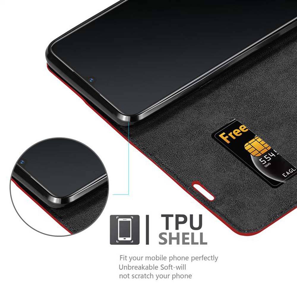 Cadorabo Hülle für Vivo V11 / V11 PRO Schutz Hülle in Rot Handyhülle Etui Case Cover Magnetverschluss