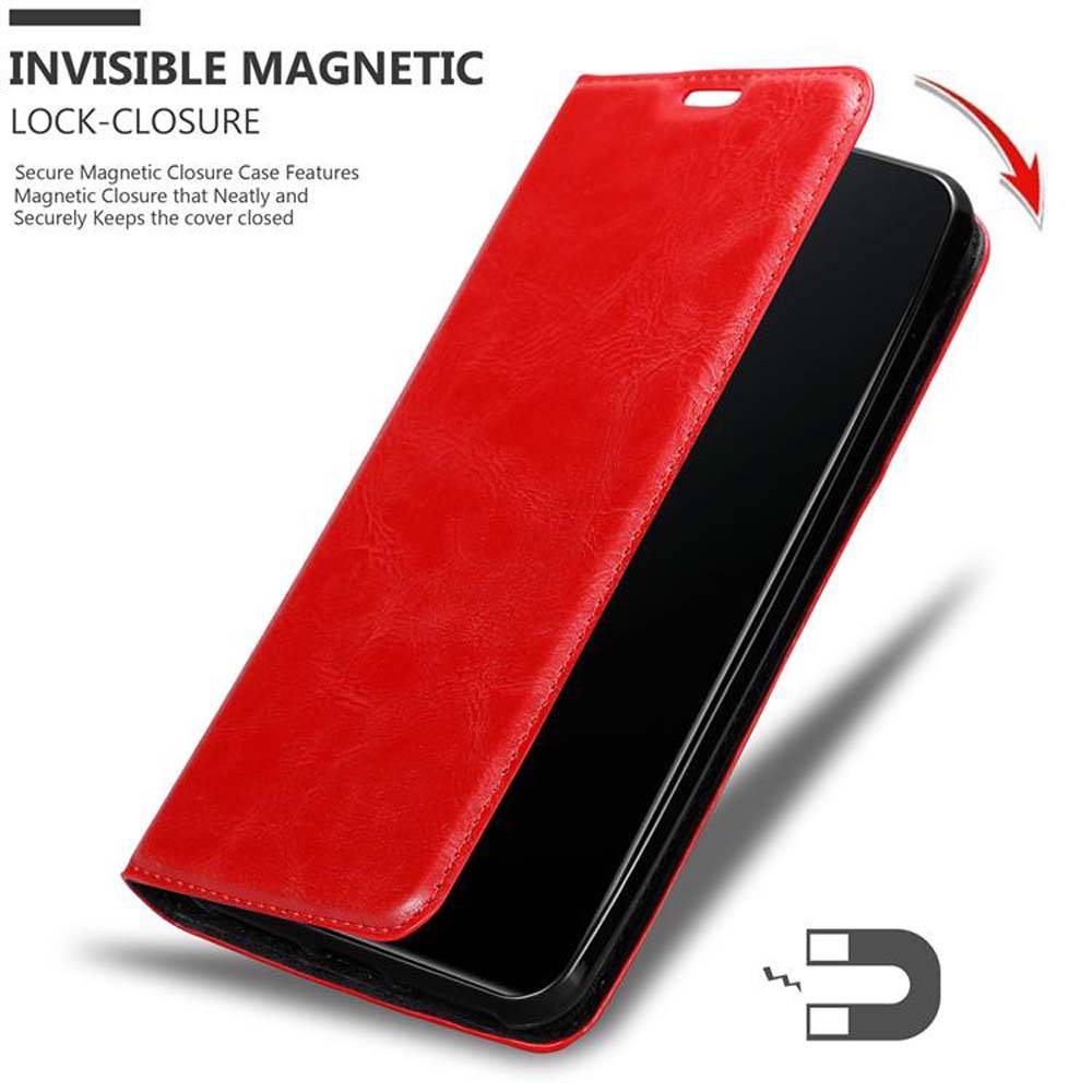 Cadorabo Hülle für Vivo V11 / V11 PRO Schutz Hülle in Rot Handyhülle Etui Case Cover Magnetverschluss
