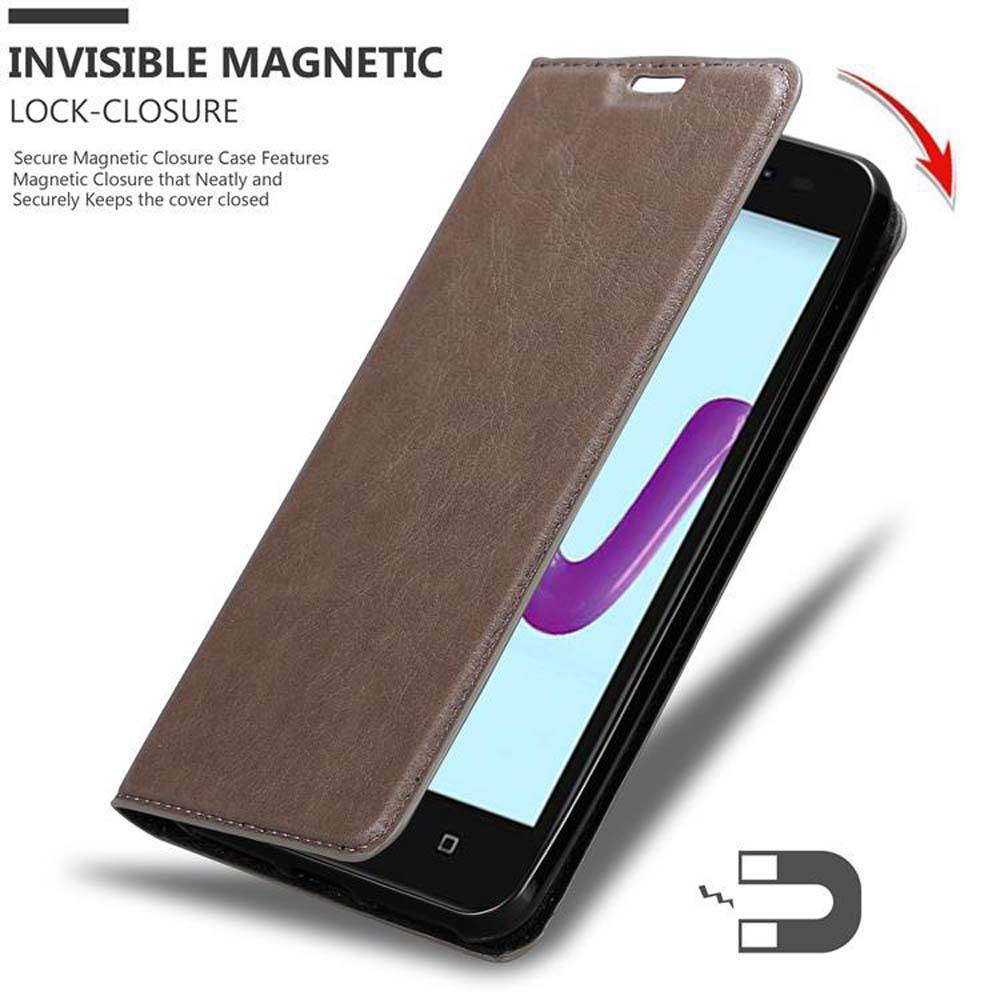 Cadorabo Hülle für WIKO SUNNY 3 Schutz Hülle in Braun Handyhülle Etui Case Cover Magnetverschluss