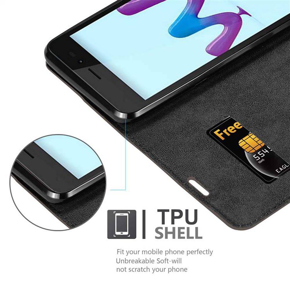 Cadorabo Hülle für WIKO SUNNY 3 Schutz Hülle in Braun Handyhülle Etui Case Cover Magnetverschluss