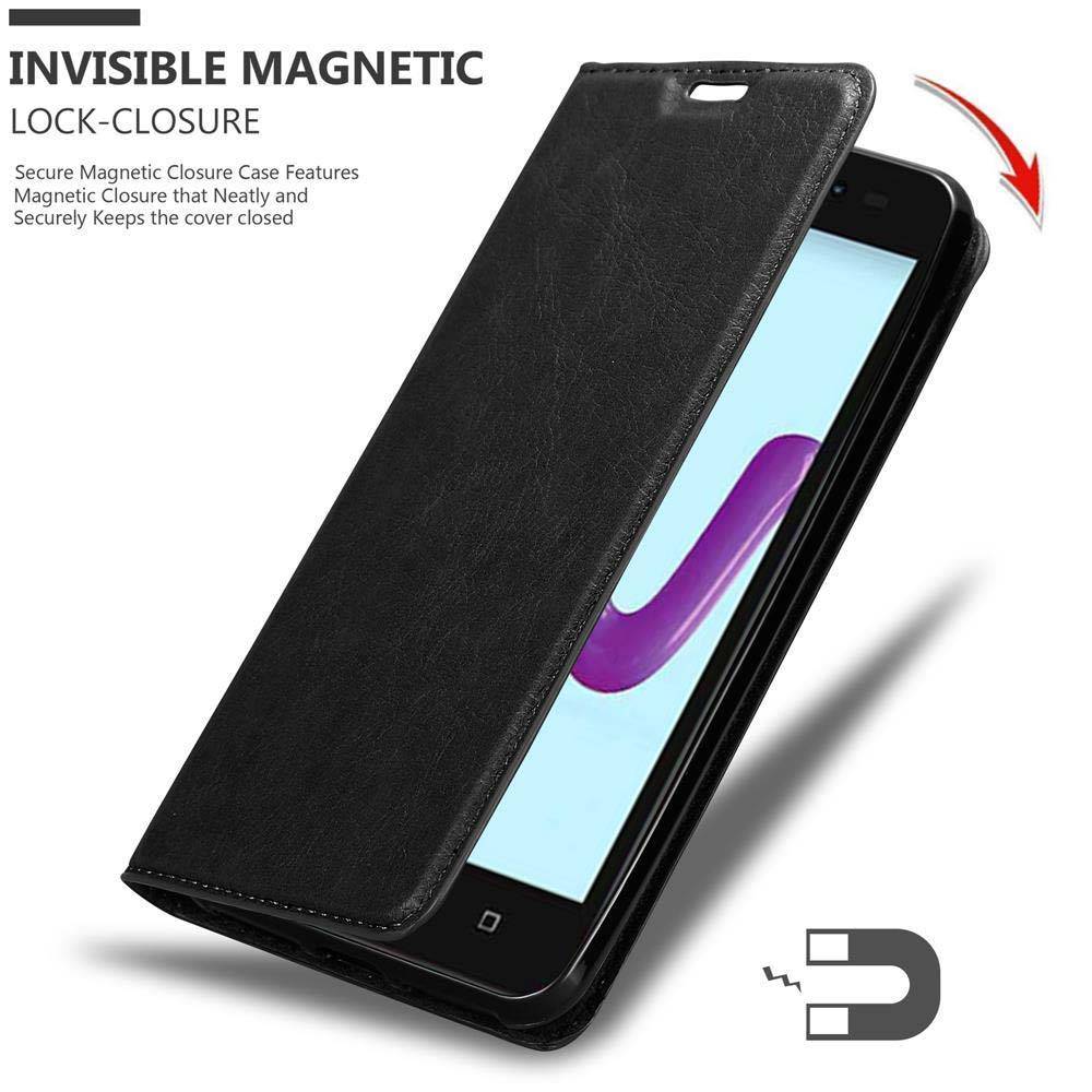 Cadorabo Hülle für WIKO SUNNY 3 Schutz Hülle in Schwarz Handyhülle Etui Case Cover Magnetverschluss