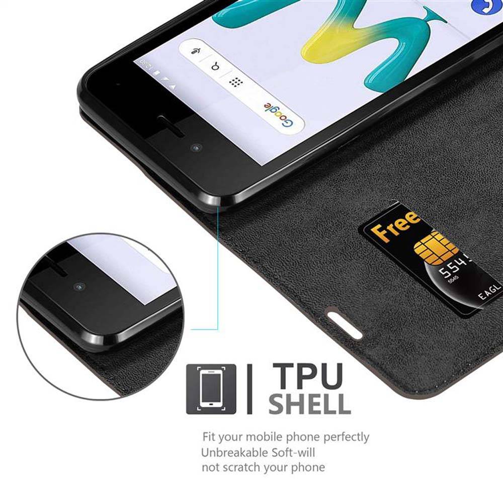 Cadorabo Hülle für WIKO SUNNY 3 MINI Schutz Hülle in Braun Handyhülle Etui Case Cover Magnetverschluss