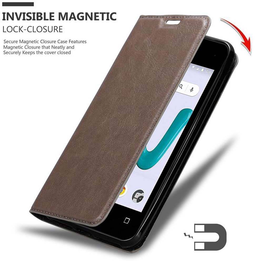 Cadorabo Hülle für WIKO SUNNY 3 MINI Schutz Hülle in Braun Handyhülle Etui Case Cover Magnetverschluss