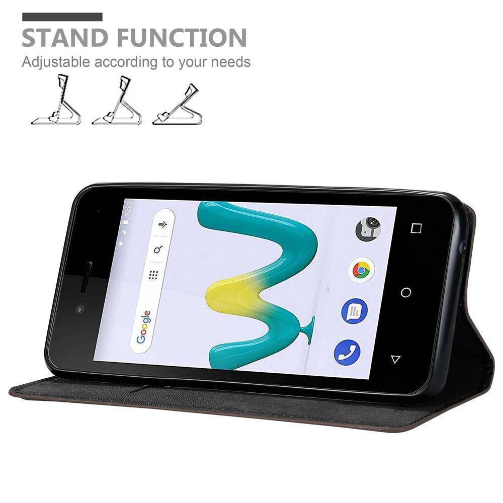 Cadorabo Hülle für WIKO SUNNY 3 MINI Schutz Hülle in Braun Handyhülle Etui Case Cover Magnetverschluss