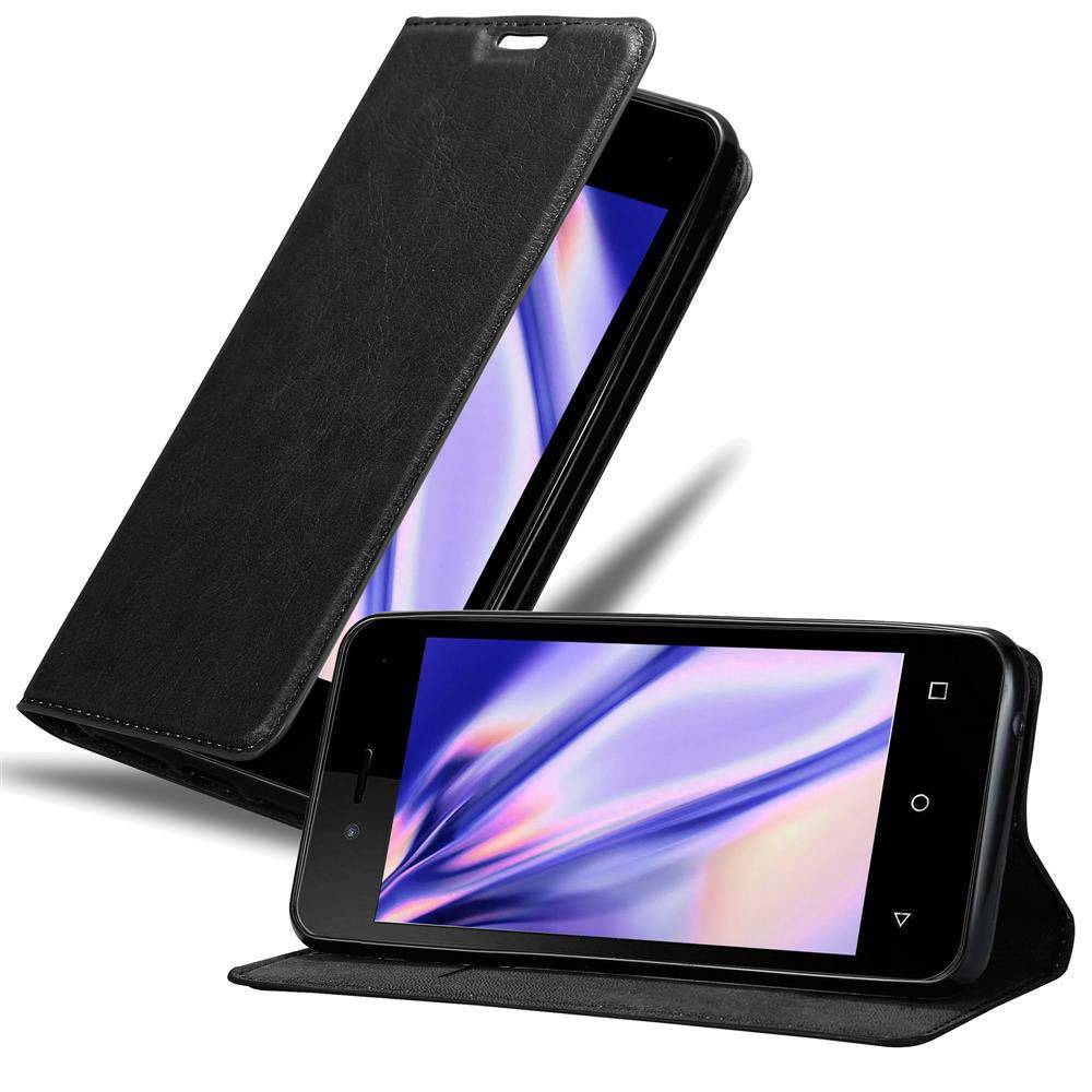 Cadorabo Hülle für WIKO SUNNY 3 MINI Schutz Hülle in Schwarz Handyhülle Etui Case Cover Magnetverschluss