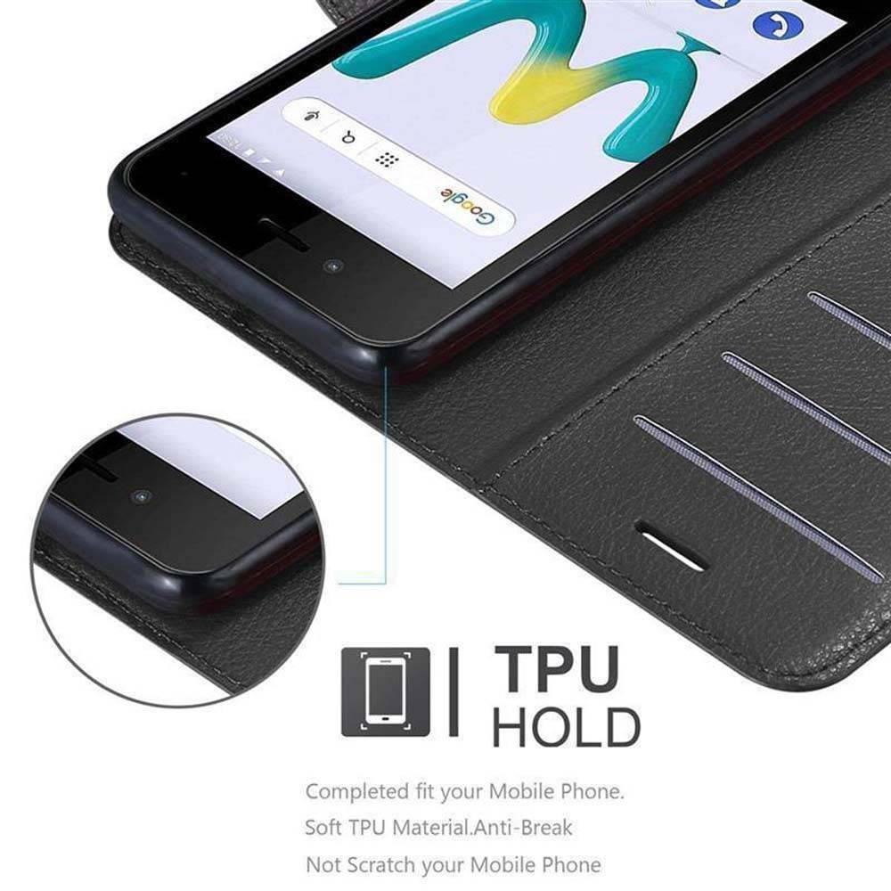 Cadorabo Hülle für WIKO SUNNY 3 MINI Schutz Hülle in Schwarz Handyhülle Etui Case Cover Magnetverschluss