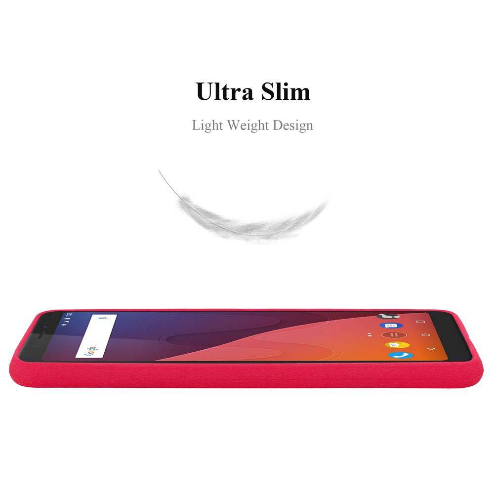 Cadorabo Schutzhülle für WIKO VIEW Hülle in Rot Handyhülle TPU Etui Cover Case