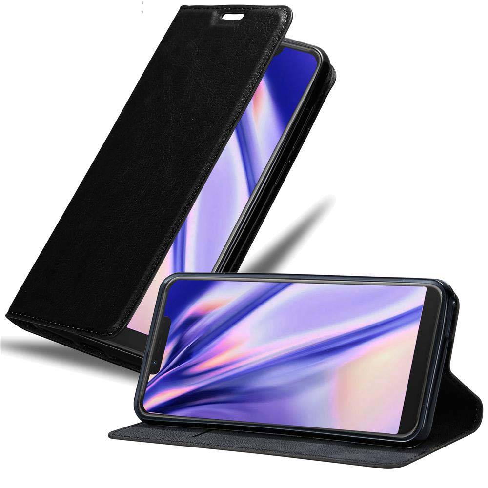 Cadorabo Hülle für WIKO VIEW 2 GO Schutz Hülle in Schwarz Handyhülle Etui Case Cover Magnetverschluss