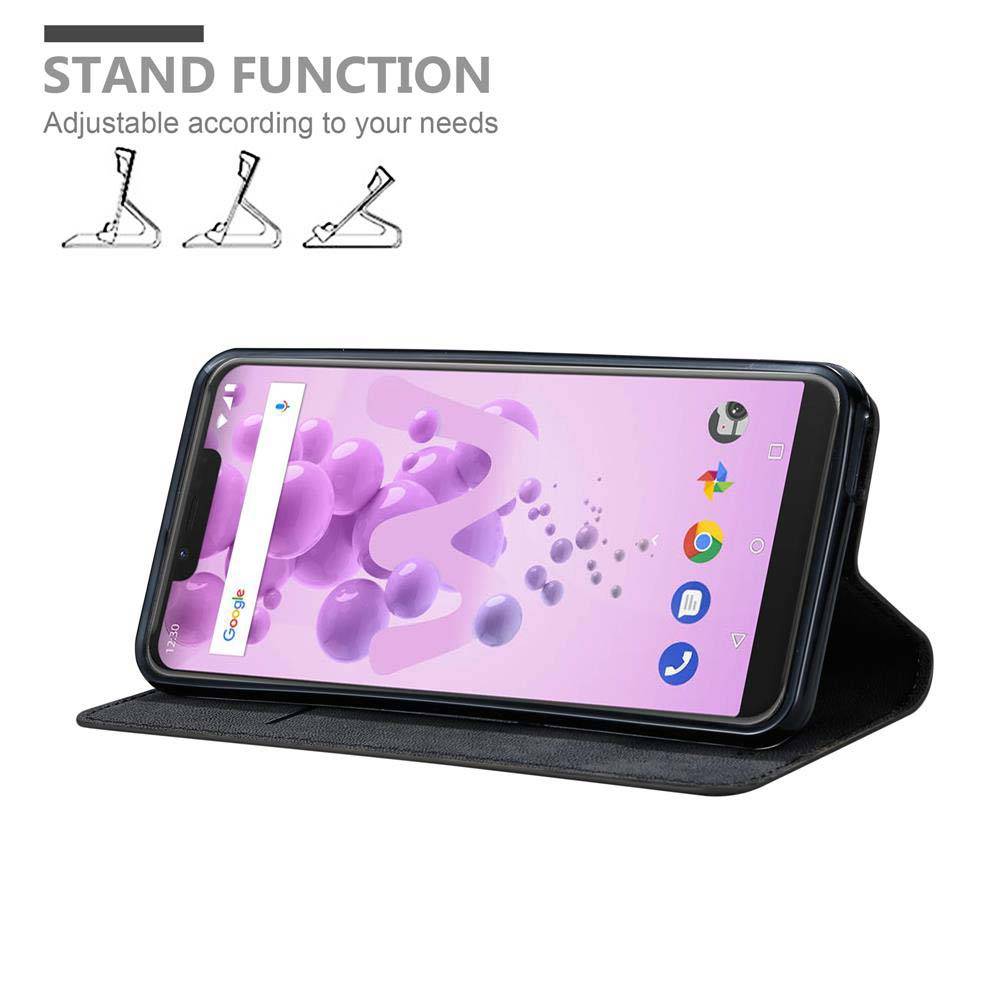 Cadorabo Hülle für WIKO VIEW 2 GO Schutz Hülle in Schwarz Handyhülle Etui Case Cover Magnetverschluss