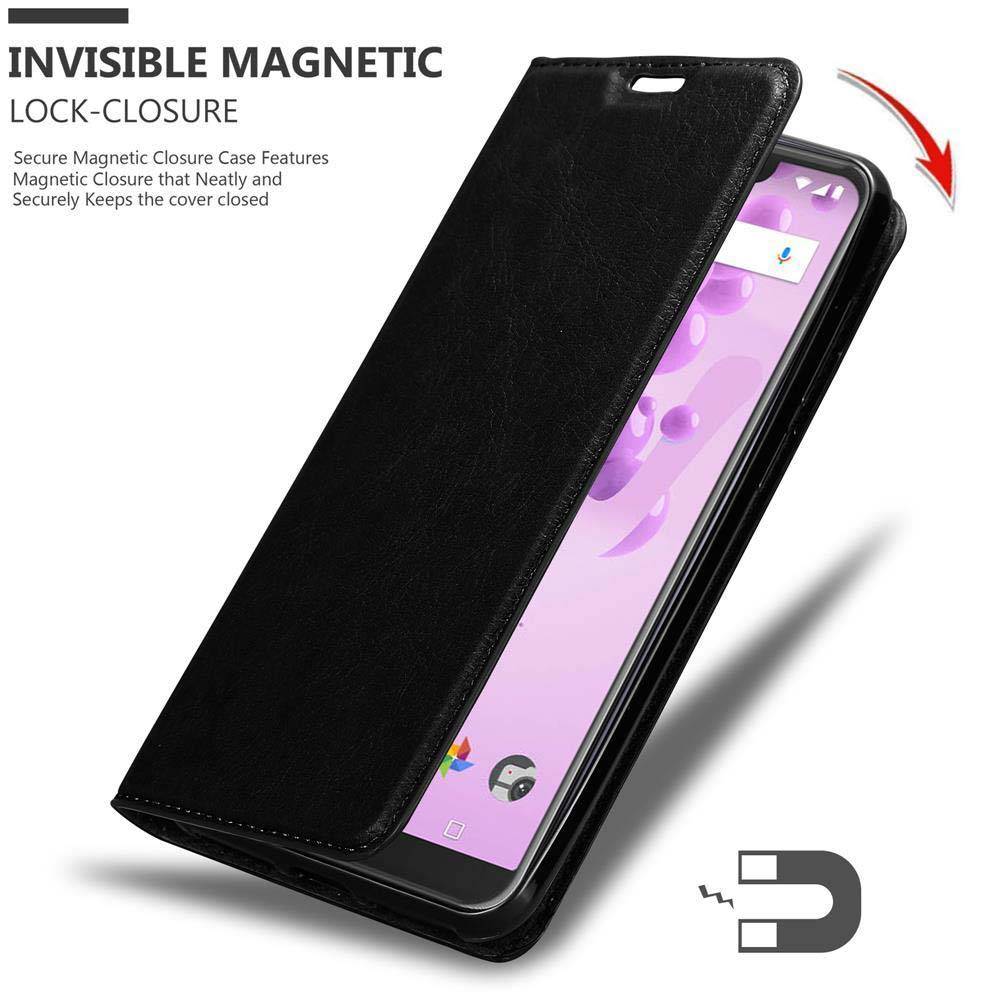 Cadorabo Hülle für WIKO VIEW 2 GO Schutz Hülle in Schwarz Handyhülle Etui Case Cover Magnetverschluss
