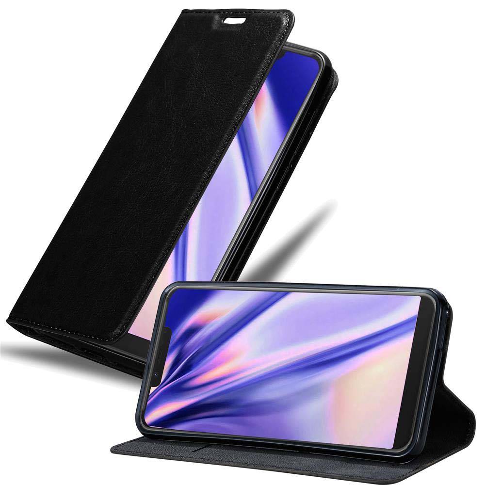 Cadorabo Hülle für WIKO VIEW 2 PLUS Schutz Hülle in Schwarz Handyhülle Etui Case Cover Magnetverschluss