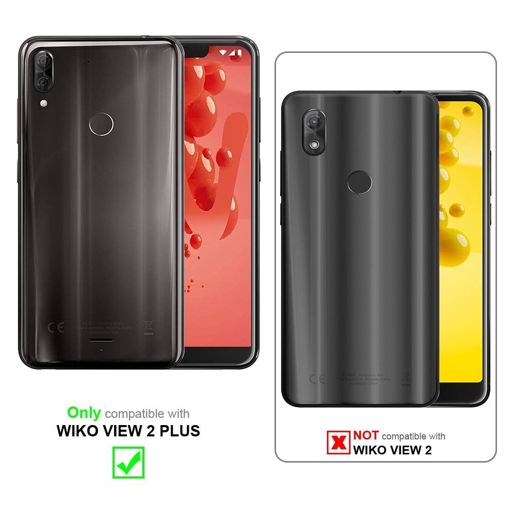 Cadorabo Hülle für WIKO VIEW 2 PLUS Schutz Hülle in Schwarz Handyhülle Etui Case Cover Magnetverschluss