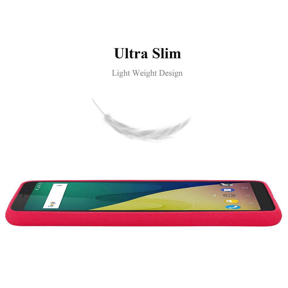 Cadorabo Schutzhülle für WIKO VIEW XL Hülle in Rot Handyhülle TPU Etui Cover Case