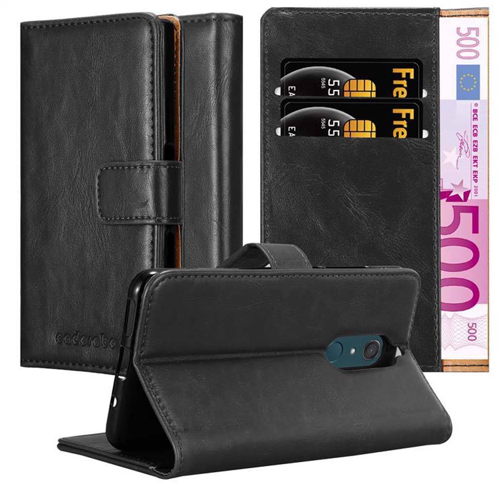 Cadorabo Hülle für WIKO VIEW XL Schutzhülle in Schwarz Handyhülle Book Tasche Case Etui Luxury