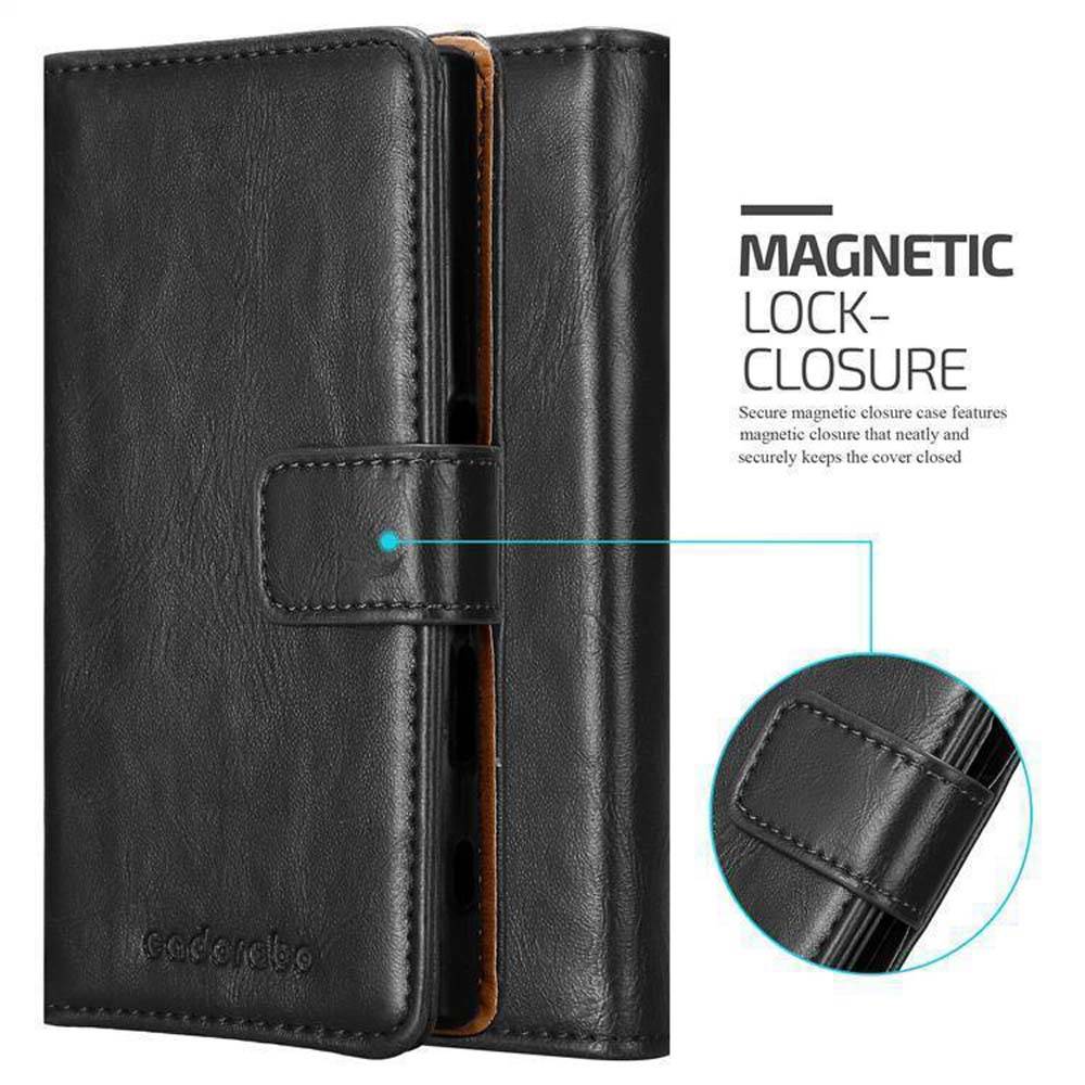 Cadorabo Hülle für WIKO VIEW XL Schutzhülle in Schwarz Handyhülle Book Tasche Case Etui Luxury