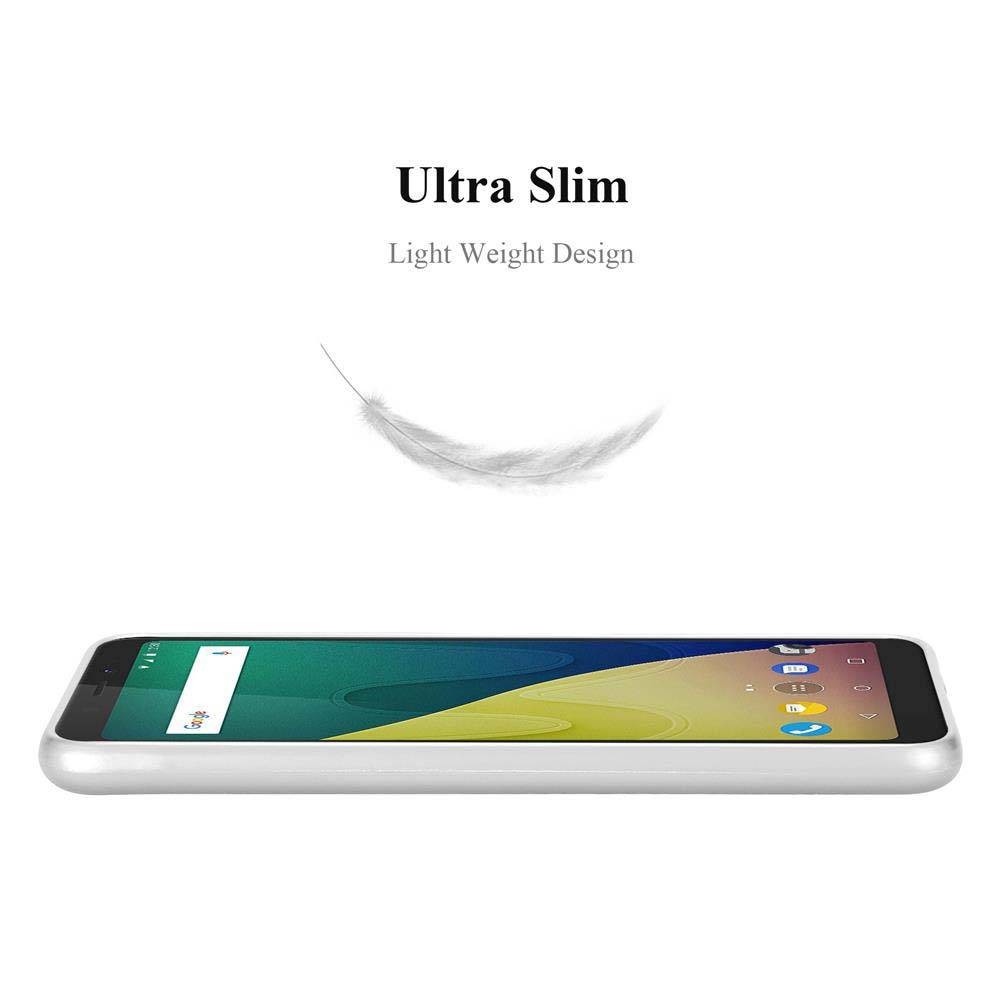 Cadorabo Schutzhülle für WIKO VIEW XL Hülle in Silber Handyhülle TPU Silikon Etui Cover Case