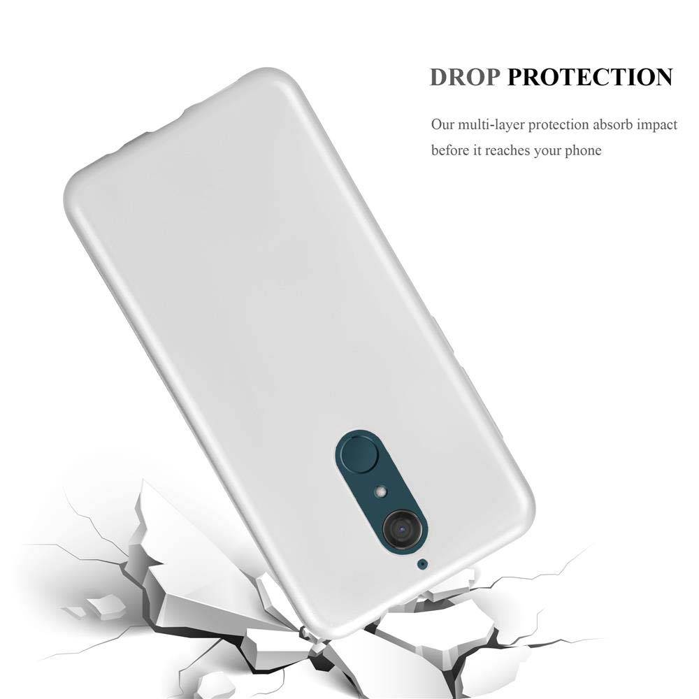 Cadorabo Schutzhülle für WIKO VIEW XL Hülle in Silber Handyhülle TPU Silikon Etui Cover Case