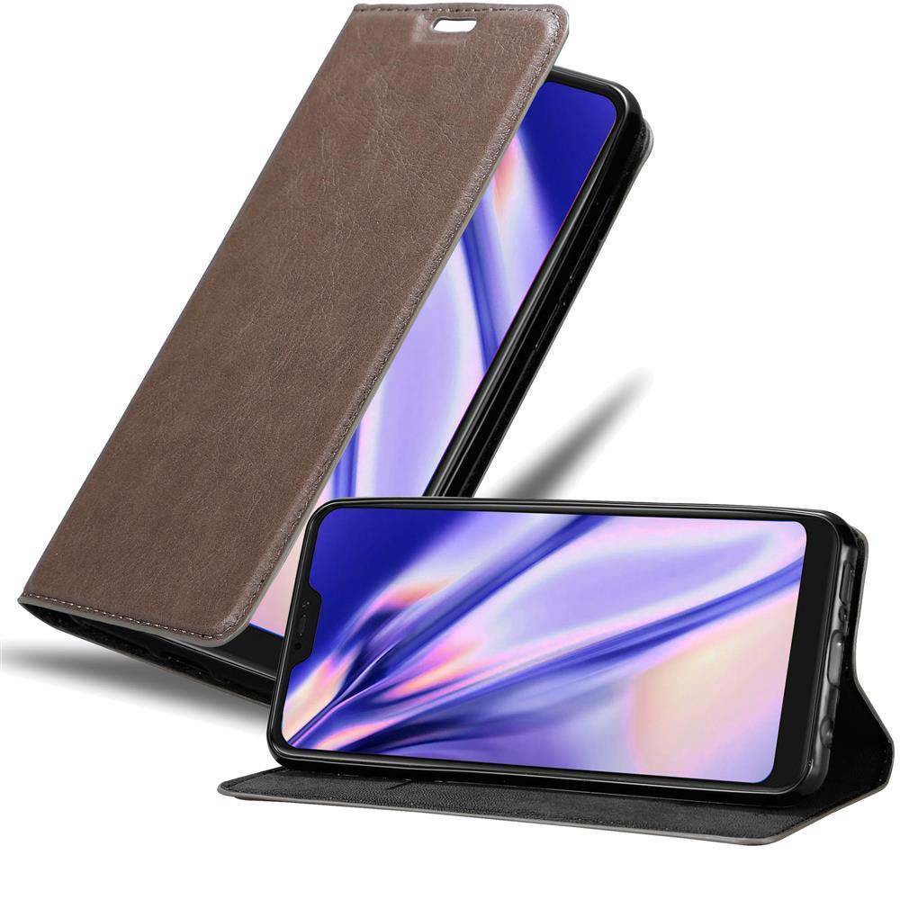 Cadorabo Hülle für Xiaomi Mi 8 LITE Schutz Hülle in Braun Handyhülle Etui Case Cover Magnetverschluss