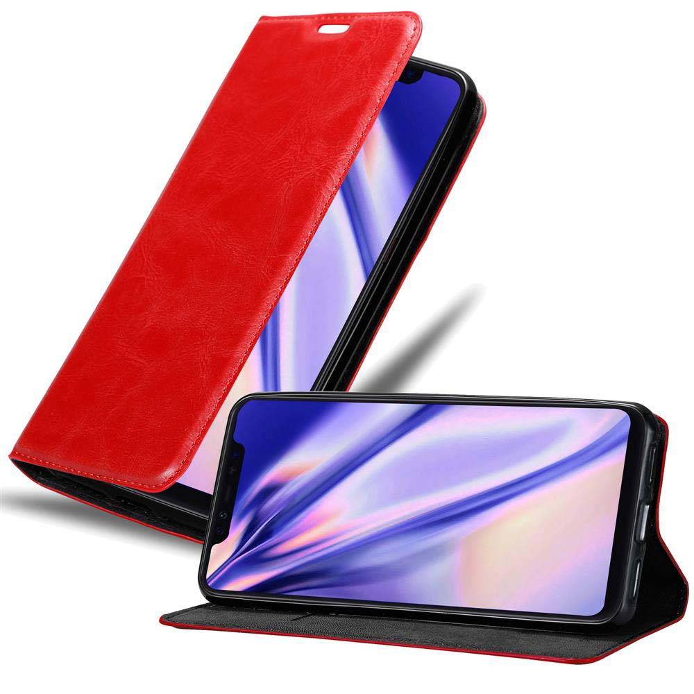 Cadorabo Hülle für Xiaomi Mi 8 PRO Schutz Hülle in Rot Handyhülle Etui Case Cover Magnetverschluss