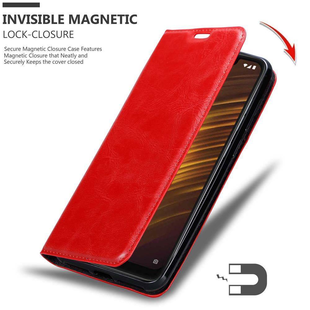 Cadorabo Hülle für Xiaomi Pocophone F1 Schutz Hülle in Rot Handyhülle Etui Case Cover Magnetverschluss