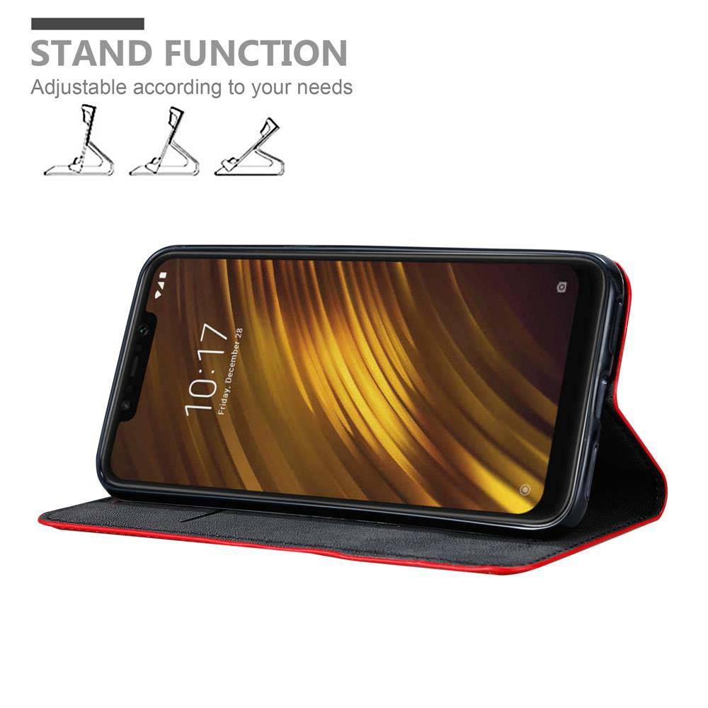 Cadorabo Hülle für Xiaomi Pocophone F1 Schutz Hülle in Rot Handyhülle Etui Case Cover Magnetverschluss