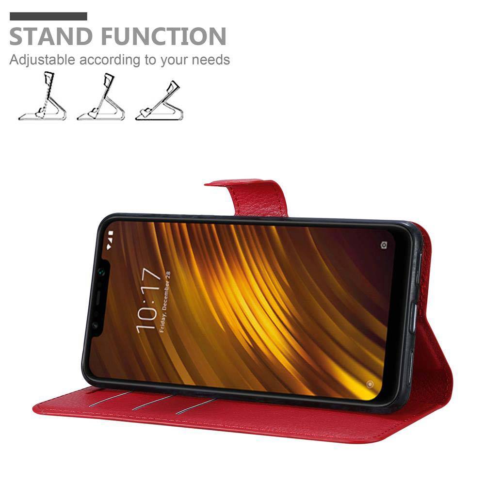 Cadorabo Hülle für Xiaomi Pocophone F1 Schutz Hülle in Rot Handyhülle Etui Case Cover Magnetverschluss