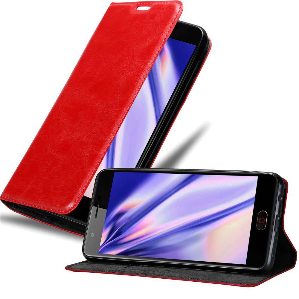 Cadorabo Hülle für ZTE Nubia M2 Schutz Hülle in Rot Handyhülle Etui Case Cover Magnetverschluss