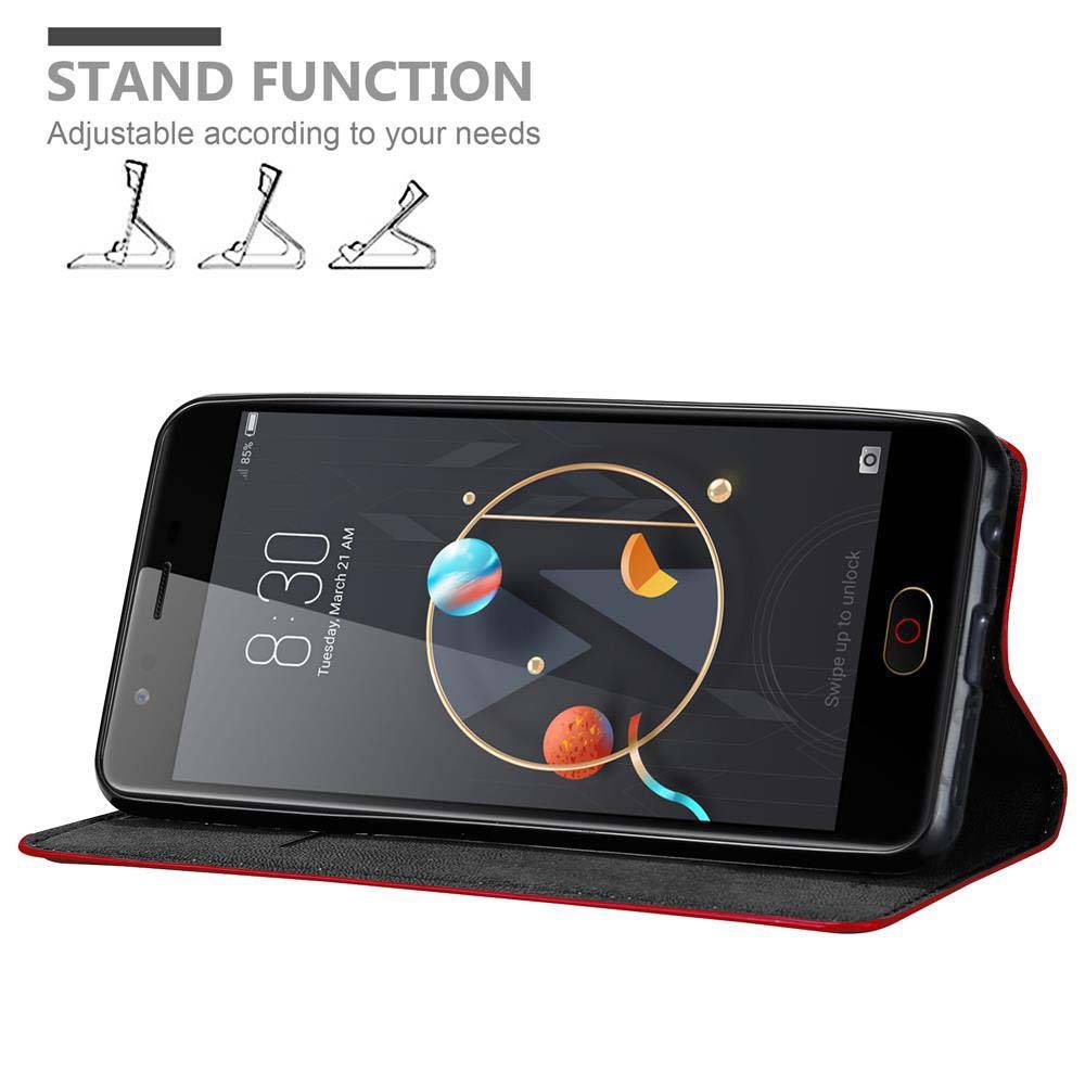 Cadorabo Hülle für ZTE Nubia M2 Schutz Hülle in Rot Handyhülle Etui Case Cover Magnetverschluss
