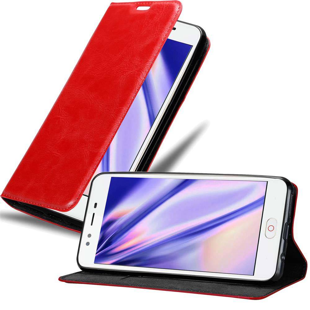 Cadorabo Hülle für ZTE Nubia M2 LITE Schutz Hülle in Rot Handyhülle Etui Case Cover Magnetverschluss
