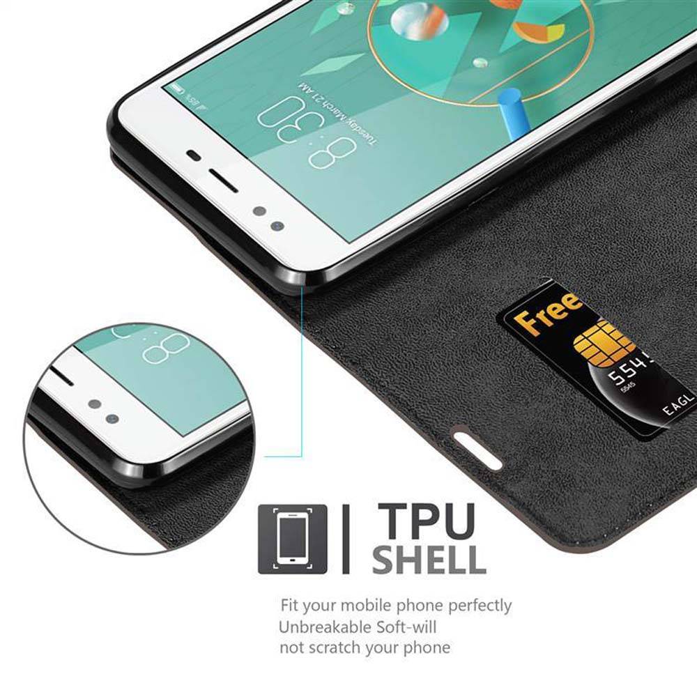 Cadorabo Hülle für ZTE Nubia M2 LITE Schutz Hülle in Braun Handyhülle Etui Case Cover Magnetverschluss