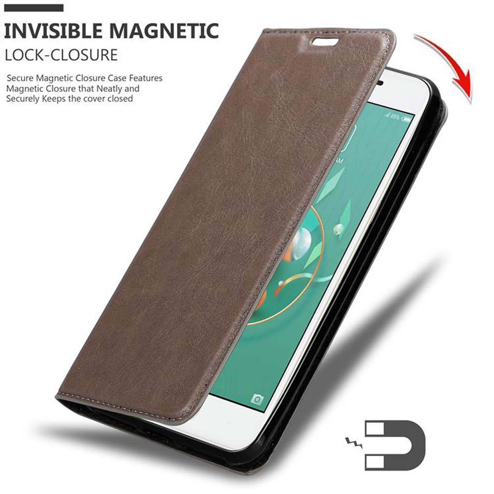 Cadorabo Hülle für ZTE Nubia M2 LITE Schutz Hülle in Braun Handyhülle Etui Case Cover Magnetverschluss
